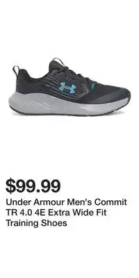 Sport Chek Under Armour Men's Commit TR 4.0 4E Extra Wide Fit Training Shoes offer