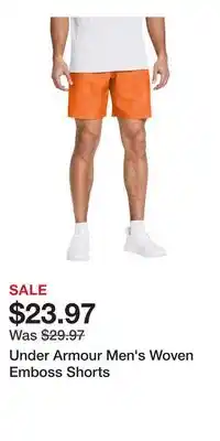 Sport Chek Under Armour Men's Woven Emboss Shorts offer