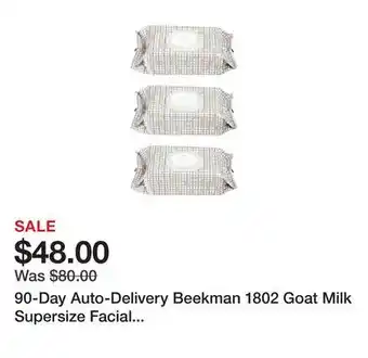 TSC Stores 90-Day Auto-Delivery Beekman 1802 Goat Milk Supersize Facial Cleansing Wipes Trio (Lavender) offer