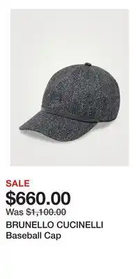 Holt Renfrew BRUNELLO CUCINELLI Baseball Cap offer