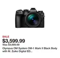 TSC Stores Olympus OM System OM-1 Mark II Black Body with M. Zuiko Digital ED 12–40mm F2.8 Pro II Lens Kit offer