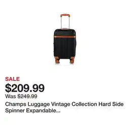 TSC Stores Champs Luggage Vintage Collection Hard Side Spinner Expandable Carry-On offer