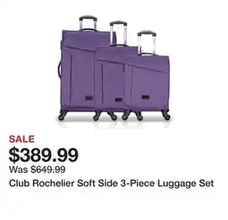 TSC Stores Club Rochelier Soft Side 3-Piece Luggage Set offer