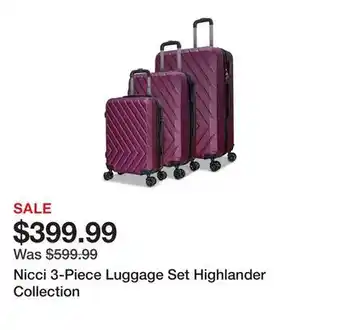 TSC Stores Nicci 3-Piece Luggage Set Highlander Collection offer