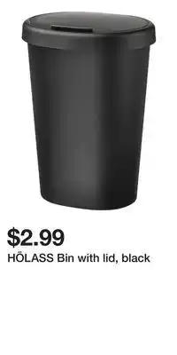 IKEA HÖLASS Bin with lid, black offer