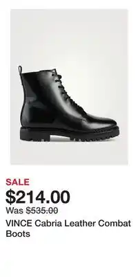 Holt Renfrew VINCE Cabria Leather Combat Boots offer