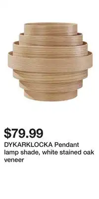 IKEA DYKARKLOCKA Pendant lamp shade, white stained oak veneer offer