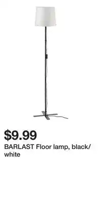 IKEA BARLAST Floor lamp, black/white offer