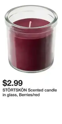 IKEA STÖRTSKÖN Scented candle in glass, Berries/red offer