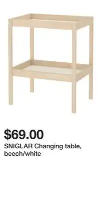 IKEA SNIGLAR Changing table, beech/white offer