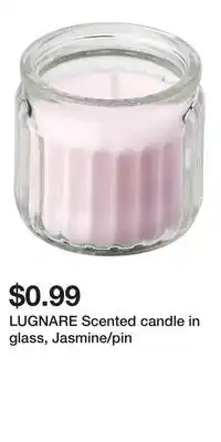 IKEA LUGNARE Scented candle in glass, Jasmine/pin offer