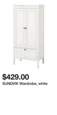 IKEA SUNDVIK Wardrobe, white offer