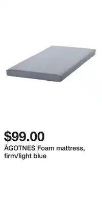 IKEA ÅGOTNES Foam mattress, firm/light blue offer