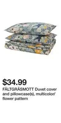 IKEA FÄLTGRÄSMOTT Duvet cover and pillowcase(s), multicolor/flower pattern offer