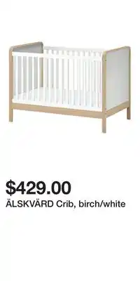 IKEA ÄLSKVÄRD Crib, birch/white offer