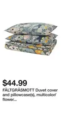 IKEA FÄLTGRÄSMOTT Duvet cover and pillowcase(s), multicolor/flower pattern, King offer