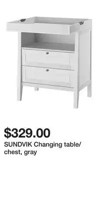 IKEA SUNDVIK Changing table/chest, gray offer