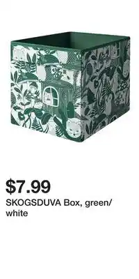 IKEA SKOGSDUVA Box, green/white offer