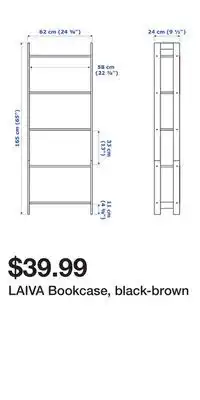 IKEA LAIVA Bookcase, black-brown offer