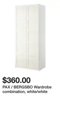 IKEA PAX / BERGSBO Wardrobe combination, white/white offer