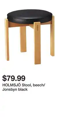 IKEA HOLMSJÖ Stool, beech/Jonsbyn black offer