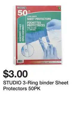 Dollarama STUDIO 3-Ring binder Sheet Protectors 50PK offer