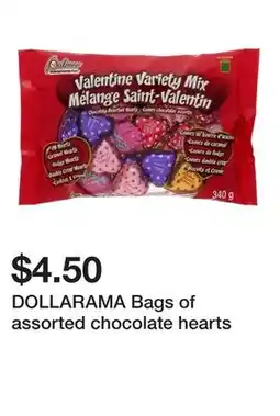 Dollarama DOLLARAMA Bags of assorted chocolate hearts offer