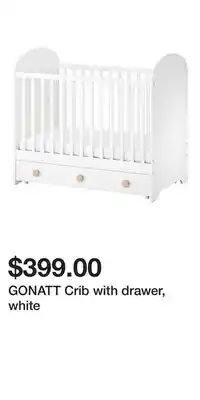 IKEA GONATT Crib with drawer, white offer