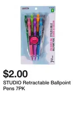 Dollarama STUDIO Retractable Ballpoint Pens 7PK offer