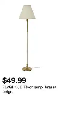 IKEA FLYGHÖJD Floor lamp, brass/beige offer