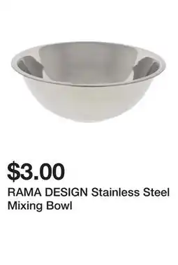 Dollarama RAMA DESIGN Stainless Steel Mixing Bowl offer