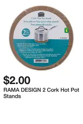 Dollarama RAMA DESIGN 2 Cork Hot Pot Stands offer