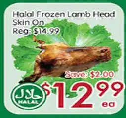 Sunny Food Mart Halal Frozen Lamb Head Skin On offer