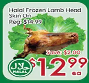 Sunny Food Mart Halal Frozen Lamb Head Skin On offer