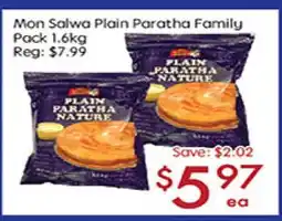 Sunny Food Mart Mon Salwa Plain Paratha Family Pack offer