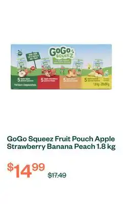 Voilà GoGo Squeez Fruit Pouch Apple Strawberry Banana Peach 1.8 kg offer