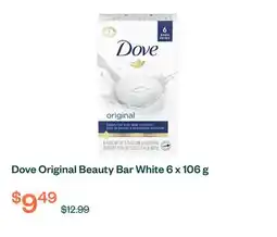 Voilà Dove Original Beauty Bar White 6 x 106 g offer