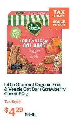 Voilà Little Gourmet Organic Fruit & Veggie Oat Bars Strawberry Carrot 90 g offer