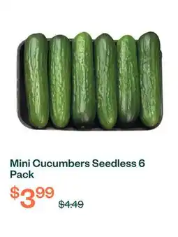 Voilà Mini Cucumbers Seedless 6 Pack offer