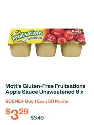 Voilà Mott's Gluten-Free Fruitsations Apple Sauce Unsweetened 6 x 104 ml offer