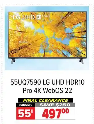 2001 Audio Video 55UQ7590 UHD HDR10 Pro 4K WebOS 22 offer