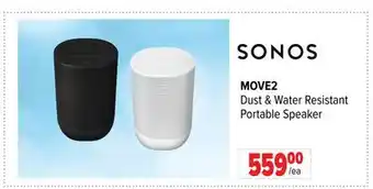 2001 Audio Video MOVE2 SONOS Dust & Water Resistant Portable Speaker offer