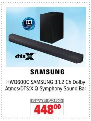 2001 Audio Video HWQ600C 3.1. 2 Ch Dolby Atmos/DTS: X Q-Symphony Sound Bar offer