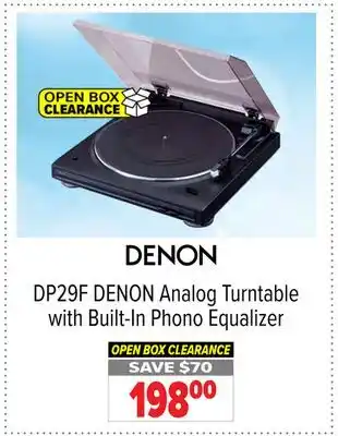 2001 Audio Video DP29F Analog Turntable with Built-In Phono Equalizer offer