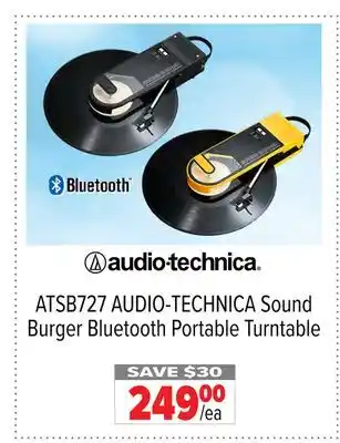 2001 Audio Video ATSB727 Sound Burger Bluetooth Portable Turntable offer