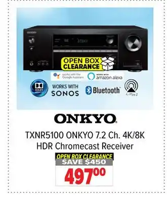 2001 Audio Video TXNR5100 7.2 Ch. 4K/8K HDR Chromecast Receiver offer