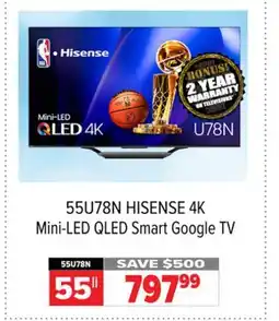 2001 Audio Video 55U78N 4K Mini-LED QLED Smart Google TV offer