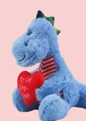 Party City 15-in Valentine's Day Plush Dino, Blue offer