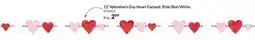 Party City 12' Valentine's Day Heart Garland, Pink/Red/White offer