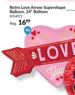 Party City Retro Love Arrow Supershape Balloon with Love You! Message, Self Sealing offer